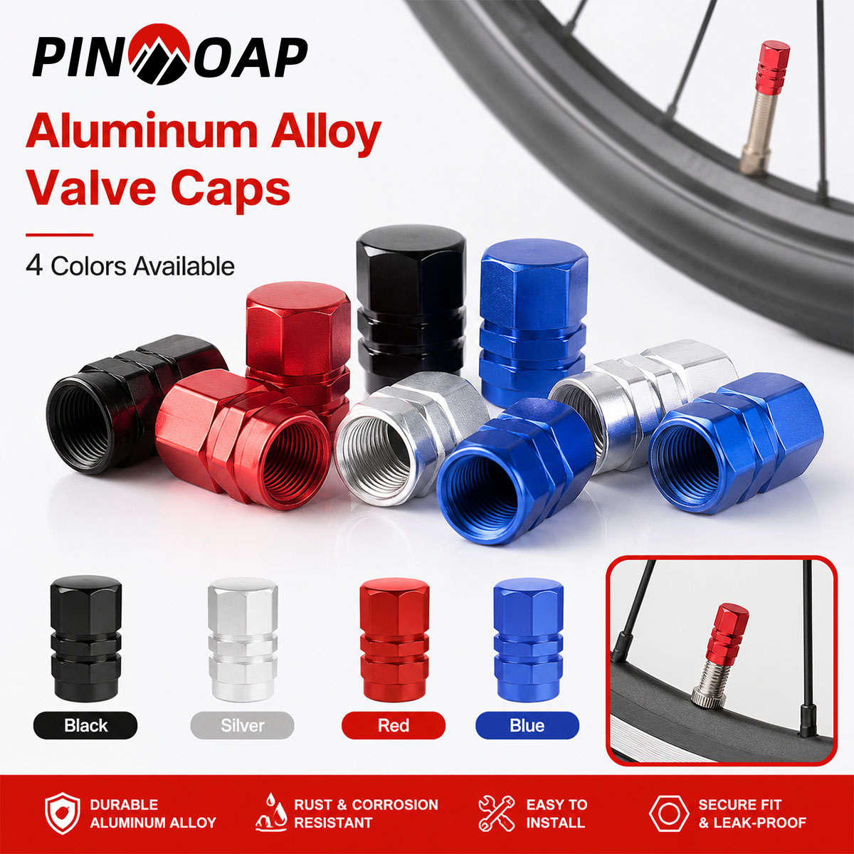 PINMOAP 4/12PCS Hex Valve Stem - Motorcycle Valve Cover ulasan dan harga